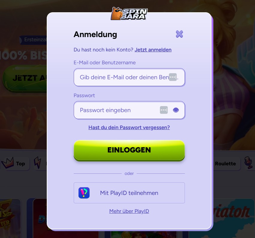 Spinbara Casino Login