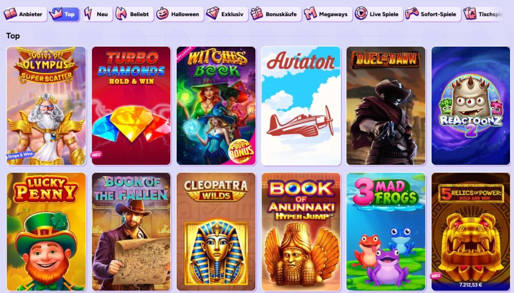 Spinbara Spielauswahl